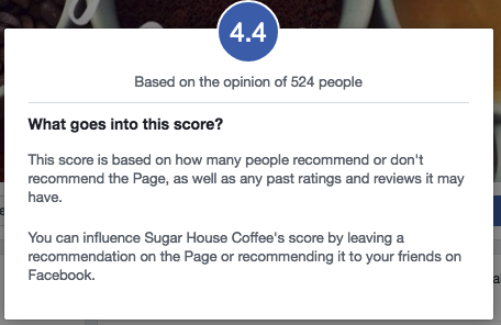 Facebook review scoring